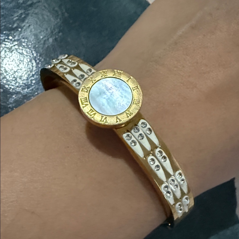 Gold and white stainless steel bracelet
